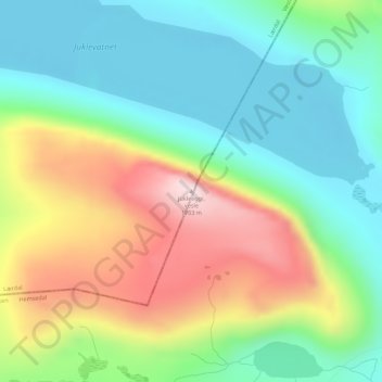 Jukleeggi, vesle topographic map, elevation, terrain