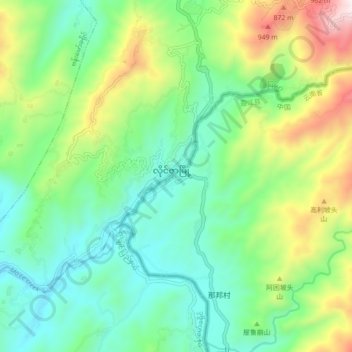 那邦镇 topographic map, elevation, terrain