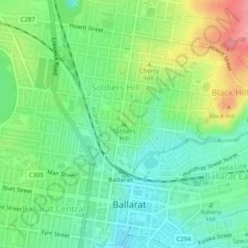 Soldiers Hill topographic map, elevation, terrain