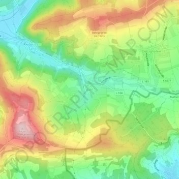 Bühl topographic map, elevation, terrain