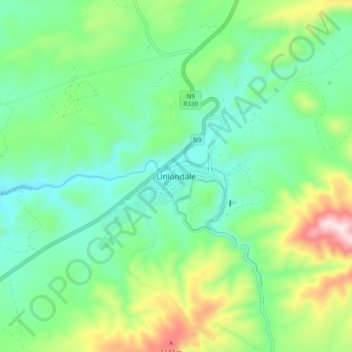 Uniondale topographic map, elevation, terrain