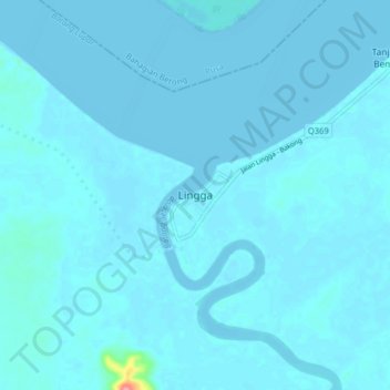 Lingga topographic map, elevation, terrain