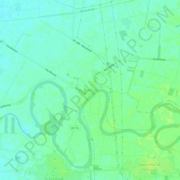Brezza topographic map, elevation, terrain