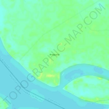 Araguaia topographic map, elevation, terrain