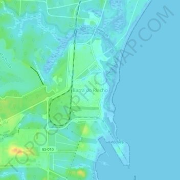 Barra do Riacho topographic map, elevation, terrain