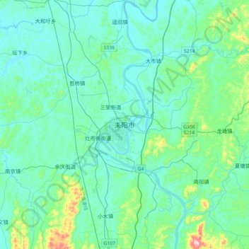 耒阳市 topographic map, elevation, terrain