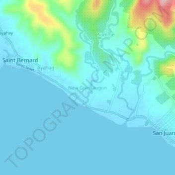 New Guinsaugon topographic map, elevation, terrain
