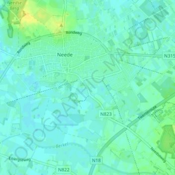 Spilbroek topographic map, elevation, terrain