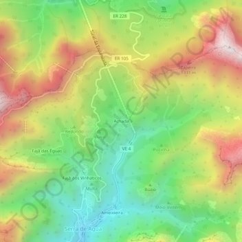 Achada topographic map, elevation, terrain