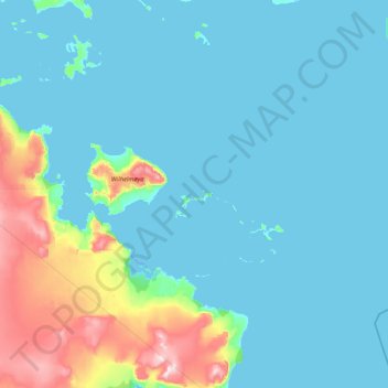Langeøya topographic map, elevation, terrain