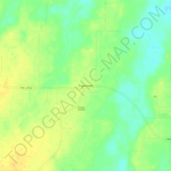 Tigertown topographic map, elevation, terrain