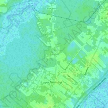 Greenfield topographic map, elevation, terrain