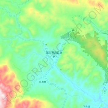 Zhijie topographic map, elevation, terrain