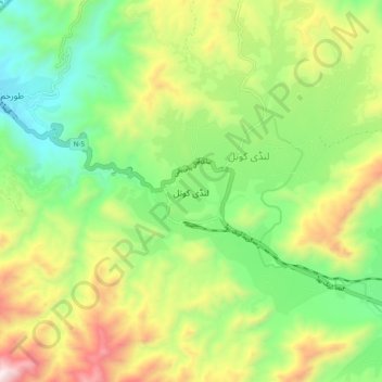لنڈی کوتل topographic map, elevation, terrain