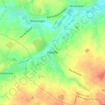 Meeffe topographic map, elevation, terrain