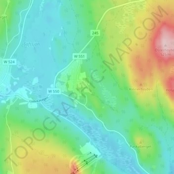 Säfsbyn topographic map, elevation, terrain