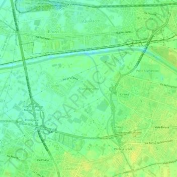 Mantignano topographic map, elevation, terrain