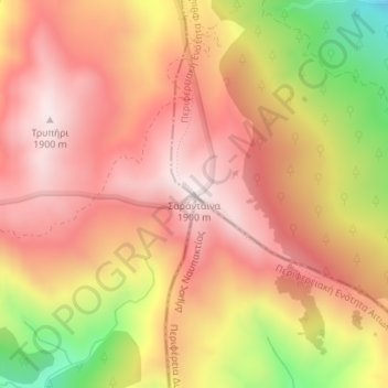 Sarantaina topographic map, elevation, terrain