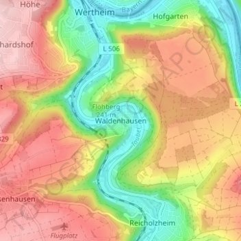 Waldenhausen topographic map, elevation, terrain