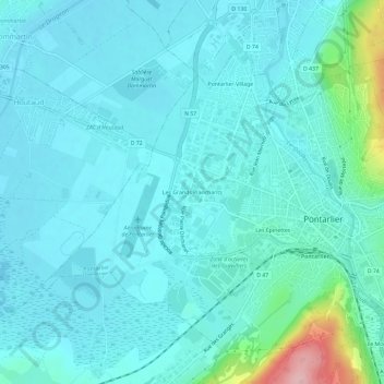 Les Grands Planchants topographic map, elevation, terrain