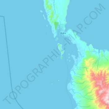 Manus Island topographic map, elevation, terrain