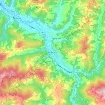 Ivanjica topographic map, elevation, terrain