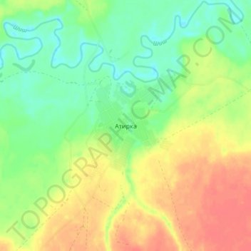 Атирка topographic map, elevation, terrain