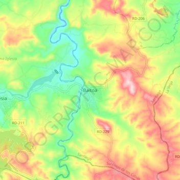 Baitoa topographic map, elevation, terrain