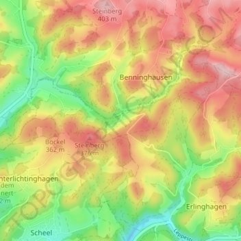 Leiberg topographic map, elevation, terrain