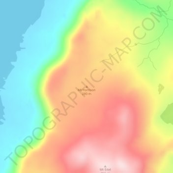 Mt Harrison topographic map, elevation, terrain