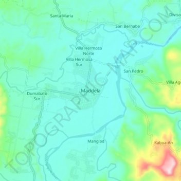 Maddela topographic map, elevation, terrain