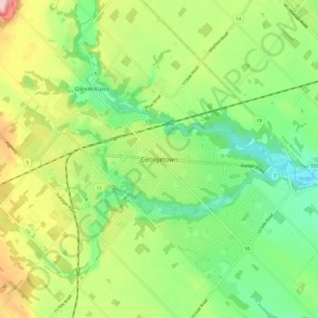 Georgetown topographic map, elevation, terrain
