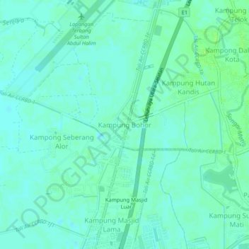 Kampung Bohor topographic map, elevation, terrain