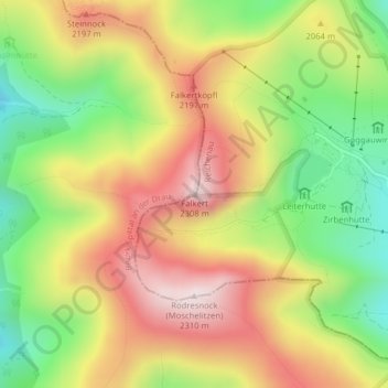 Falkert topographic map, elevation, terrain