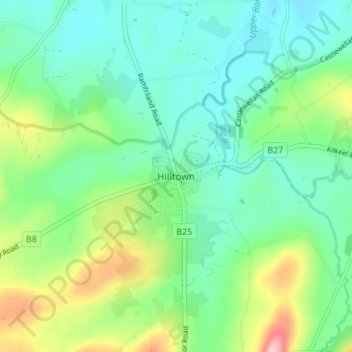 Hilltown topographic map, elevation, terrain