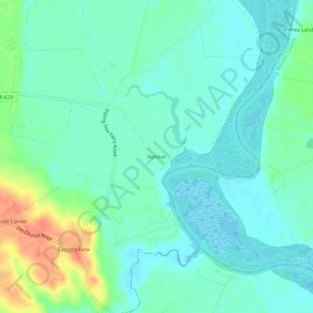 Retreat topographic map, elevation, terrain