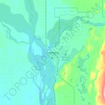 Talkeetna topographic map, elevation, terrain