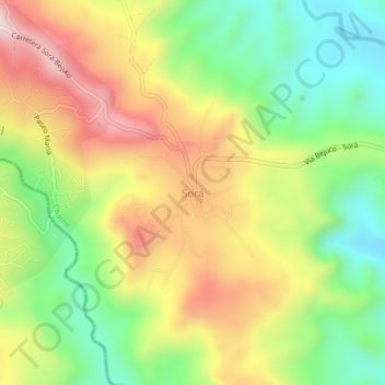 Sorá topographic map, elevation, terrain