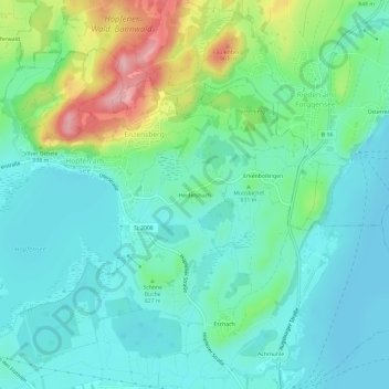 Heidelsbuch topographic map, elevation, terrain