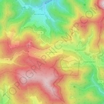 Hinterheubronn topographic map, elevation, terrain