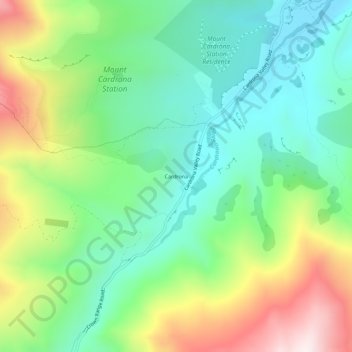 Cardrona topographic map, elevation, terrain