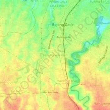 Kedung Waringin topographic map, elevation, terrain