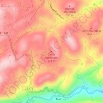 Cedar Mountain topographic map, elevation, terrain