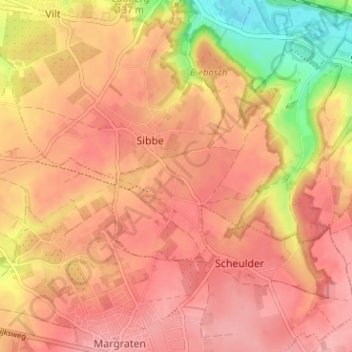 IJzeren topographic map, elevation, terrain