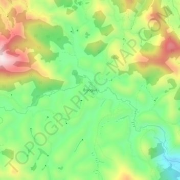 Bisogue topographic map, elevation, terrain