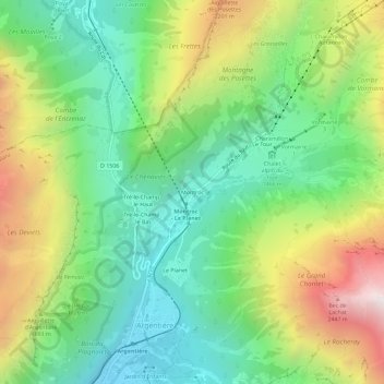 Montroc topographic map, elevation, terrain