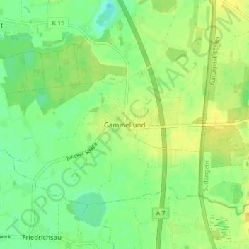 Gammellund topographic map, elevation, terrain