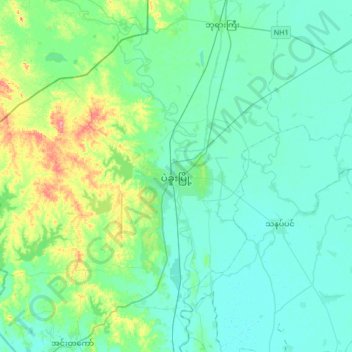 Bago topographic map, elevation, terrain