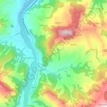 Vianova topographic map, elevation, terrain