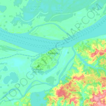Parintins topographic map, elevation, terrain
